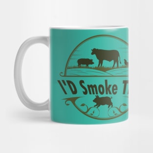 Retro Vintage Farm Animals I'd Smoke That Mug